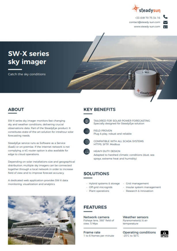 Sky imager product sheet